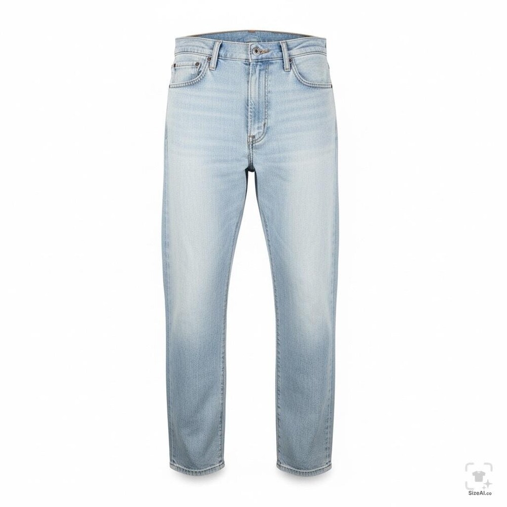 Levis S40154 Jeans Mens 34x34 Blue Light Wash Straight Stretch Denim Zip Fly